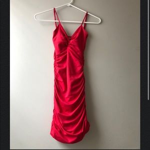 red bodycon dress with keyhole (OPolly)